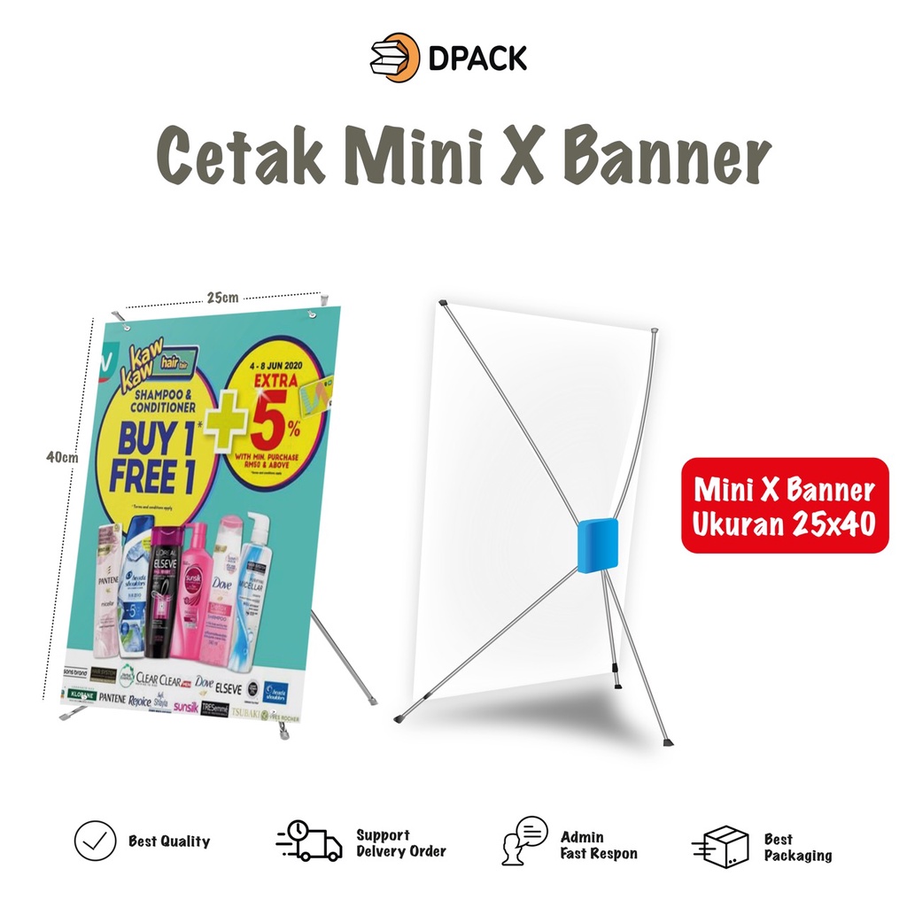 Jual CETAK MINI X BANNER/ CETAK BANNER MEJA / STANDING TABLE, STAND