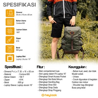 Jual Heylook Official Tas Ransel Gunung Hameru Backpack Carrier Hiking Camping Outdoor L Tas