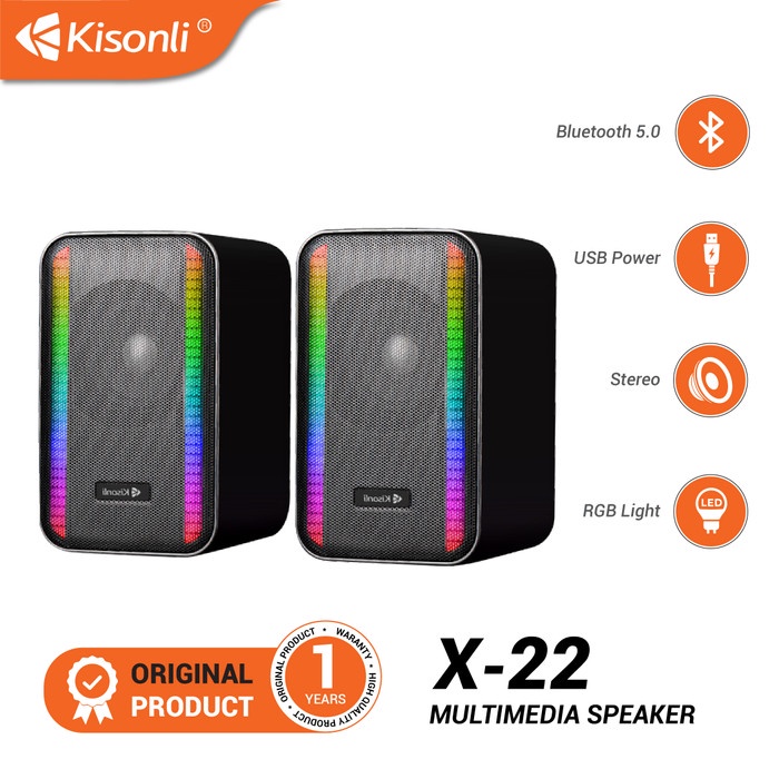 Jual Speaker KISONLI X22 Laptop / PC Gaming Super Bass Portable RGB ...