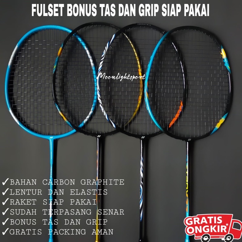 Jual Raket Badminton Impor Fullset Gratis Tas Dan Grip Siap Pakai Shopee Indonesia