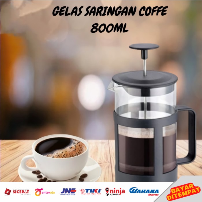 Jual Gelas Saringan Kopi Dan Teh Bebas Ampas Kopi Dan Teh Ml Kaca Glass Cafetiere Shopee