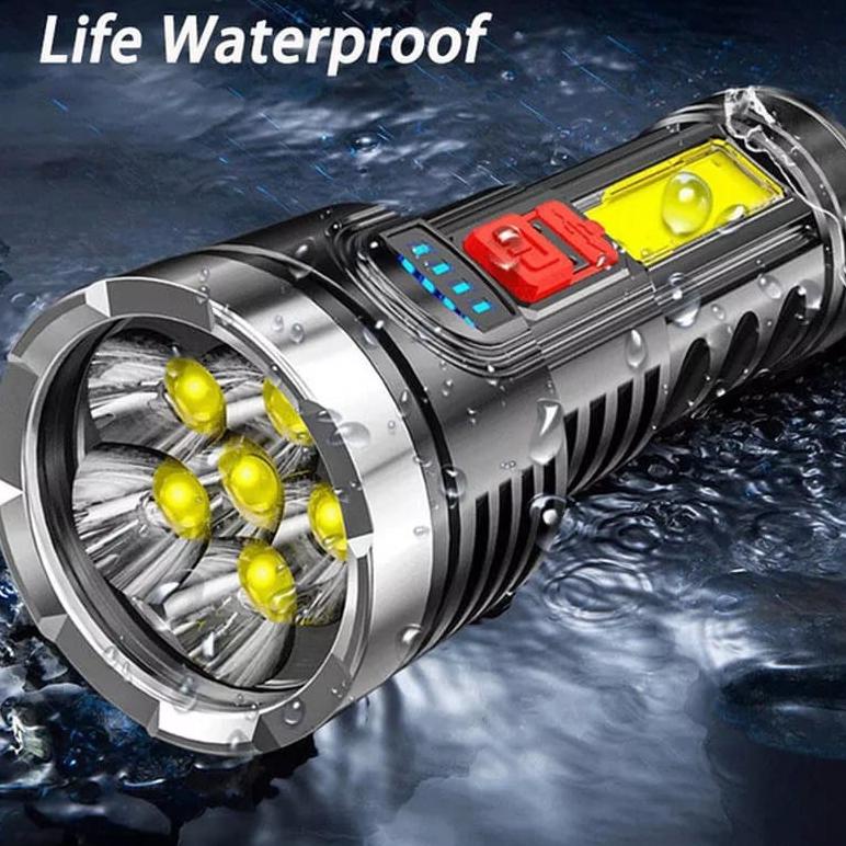 Jual SENTER LED 6 MATA 60 + 25W SUPER TERANG / SENTER CAS USB TERLARISS ...