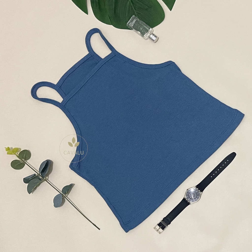 Jual CAVALU Basic Tanktop Tali Knit Tank Top Rajut Crop Tank Top 097 ...