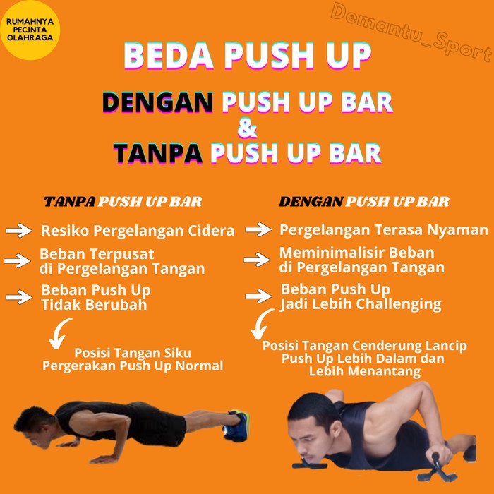 Jual Push Up Bar Bars Stand Besi Handle Grip Busa Alat Bantu Olahraga ...