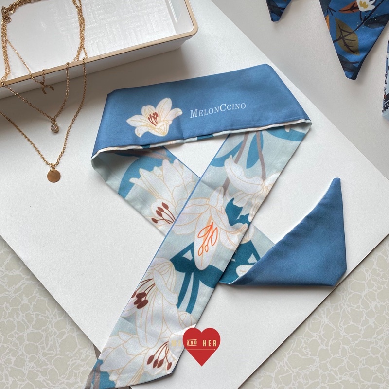 Jual VINTAGE Series Twilly Scarf / Fashion Korean Scarf Semi Silk