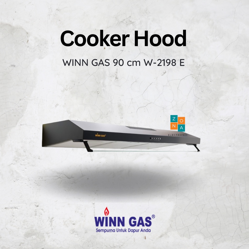 Jual WINN GAS Slim Cooker Hood Penghisap Asap 90 cm W2198 E / Winn Gas W 2198 E Cooker Hood