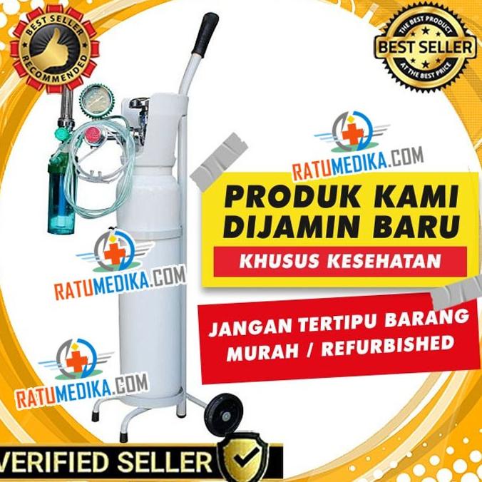 Jual Tabung Oksigen 1 M3 Komplit Tabung Trolyregulatorselang Shopee Indonesia 