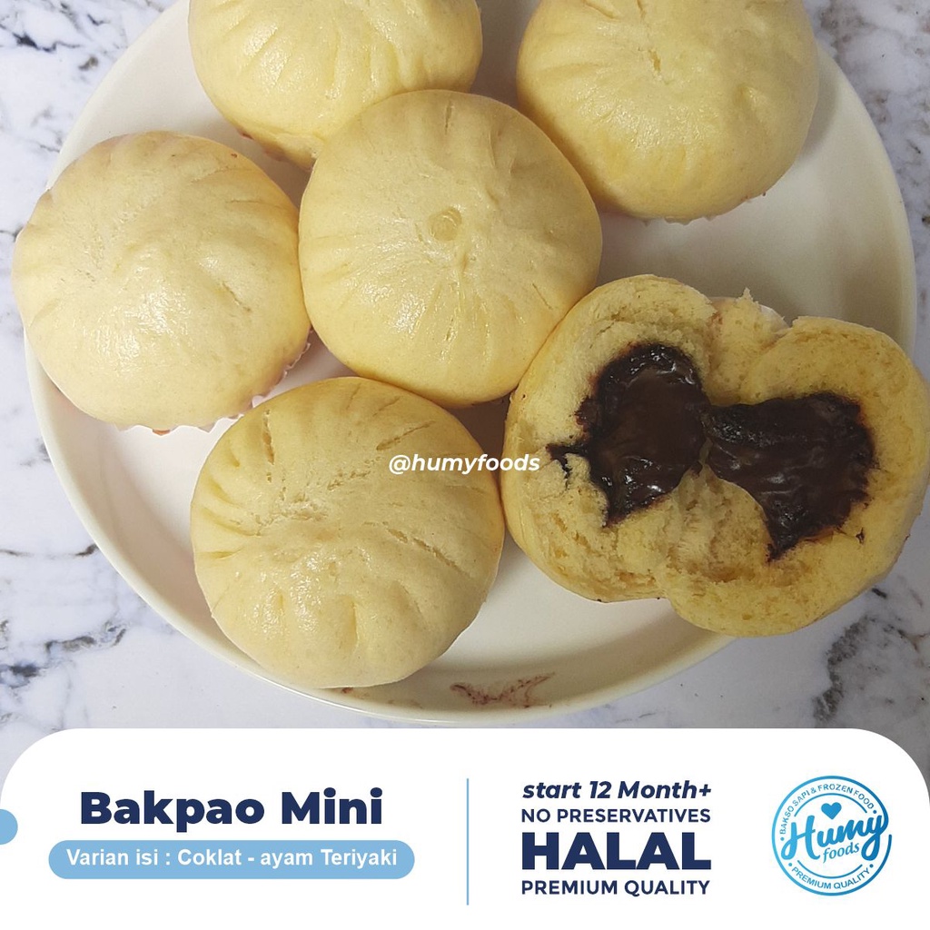 Jual BAPAO BAKPAO MINI (lebar 6cm) ISI COKLAT / AYAM TERIYAKI (5 pcs ...