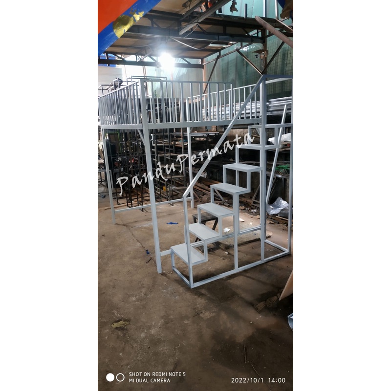 Jual Ranjang Tingkat Besi Hollow Minimalis Tangga Trap Custom Tiang ...