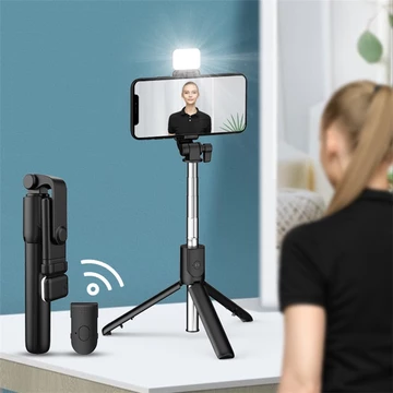 OSM JKT 5533 Tripod Lampu Tongsis Tripod Bluetooth 4 In 1 Dengan Remote Control Tripod