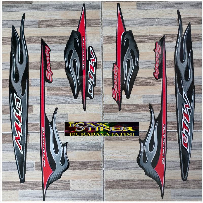 Jual striping original Yamaha Mio sporty api hitam tahun 2006 | Shopee ...