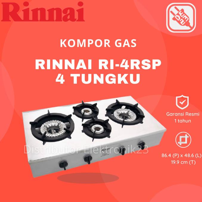 Jual Rinnai Kompor Gas 4 Tungku - RI-4RSP RI4RSP RI 4 RSP | Shopee Indonesia