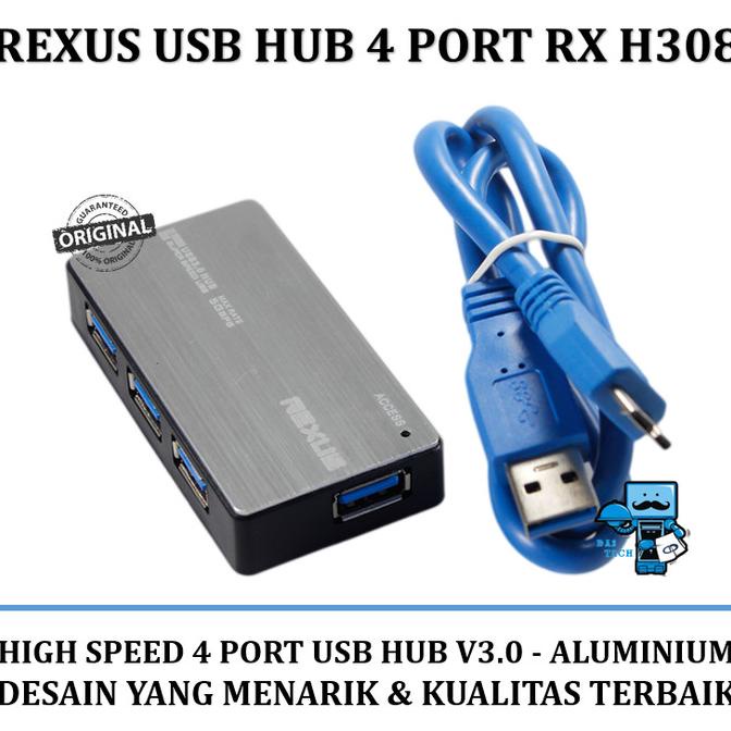 Jual Rexus USB Hub 4 port RX H308 always ready! | Shopee Indonesia