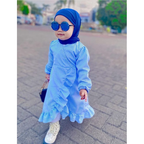 Nevada Vest Check Motif Midi Dress Anak Perempuan