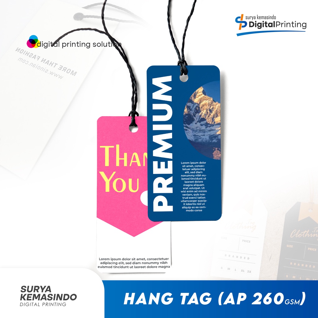 Jual Hang Tag (Custom) AP 260 gsm Label Baju / Label HangTag Baju