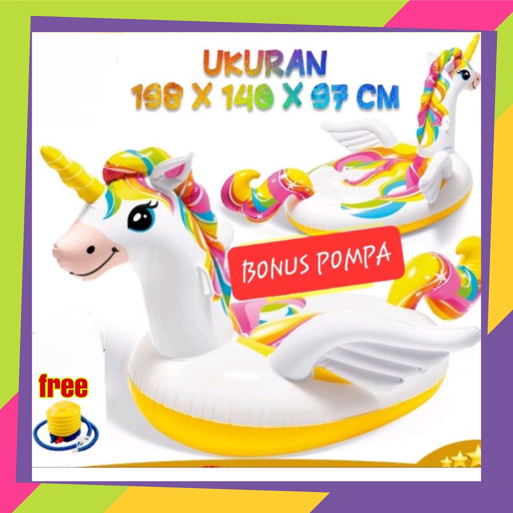 Jual 1475 / Pelampung INTEX 57561 Unicorn ride on floaties | Shopee ...