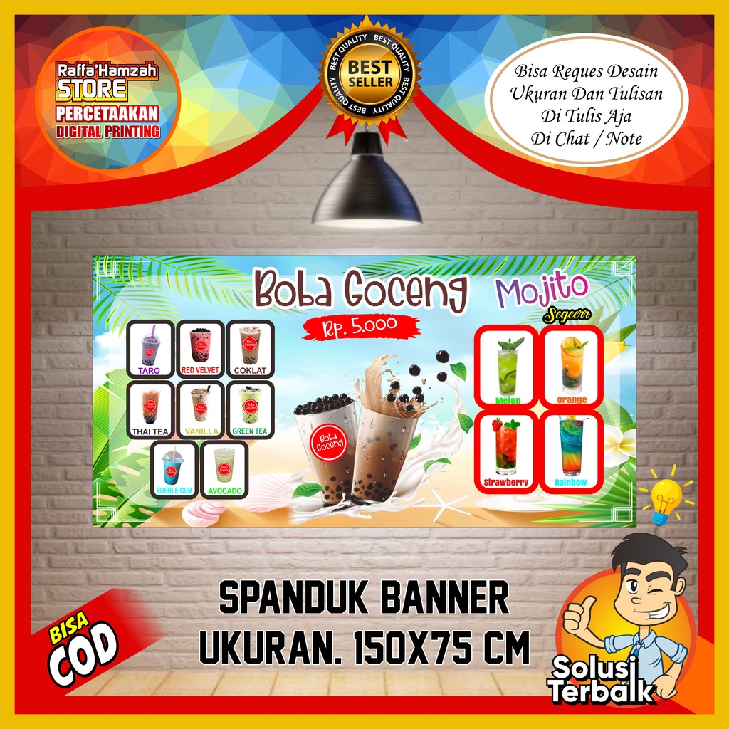 Jual Spanduk Banner Backdrop Boba/ Spanduk Minuman Boba Ungu Viral ...