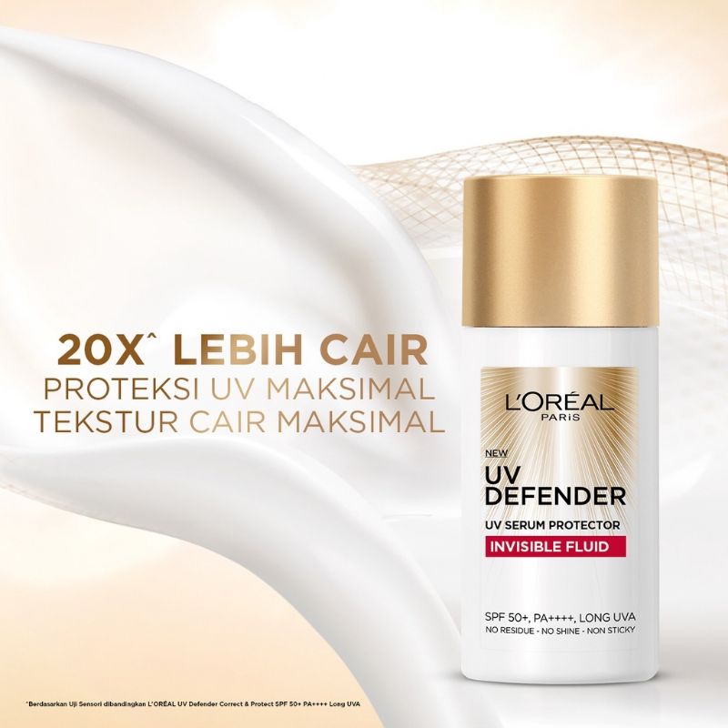 Jual L’OREAL PARIS UV DEFENDER INVISIBLE FLUID SPF50+ PA++++ | Shopee ...
