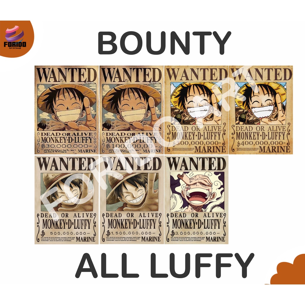 Jual Poster One Piece Luffy All Bounty Shopee Indonesia