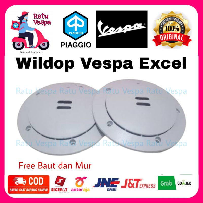 Jual Wildop Dop roda Vespa Excel Logo CHUNG Piaggio lengkap Mur dan ...