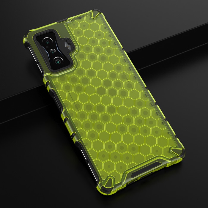FTRONGRT Cover Per Xiaomi Poco F4 GT - Doppio Strato TPU+PC - Antishock Con Supporto - Verde Scuro - 4
