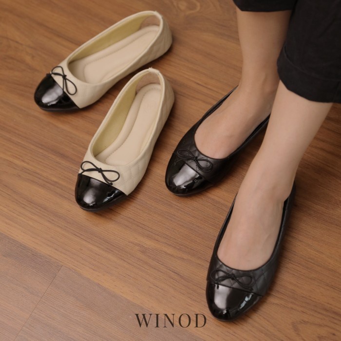 Jual WINOD New Tyra Flatshoes - Hitam, 37 | Shopee Indonesia