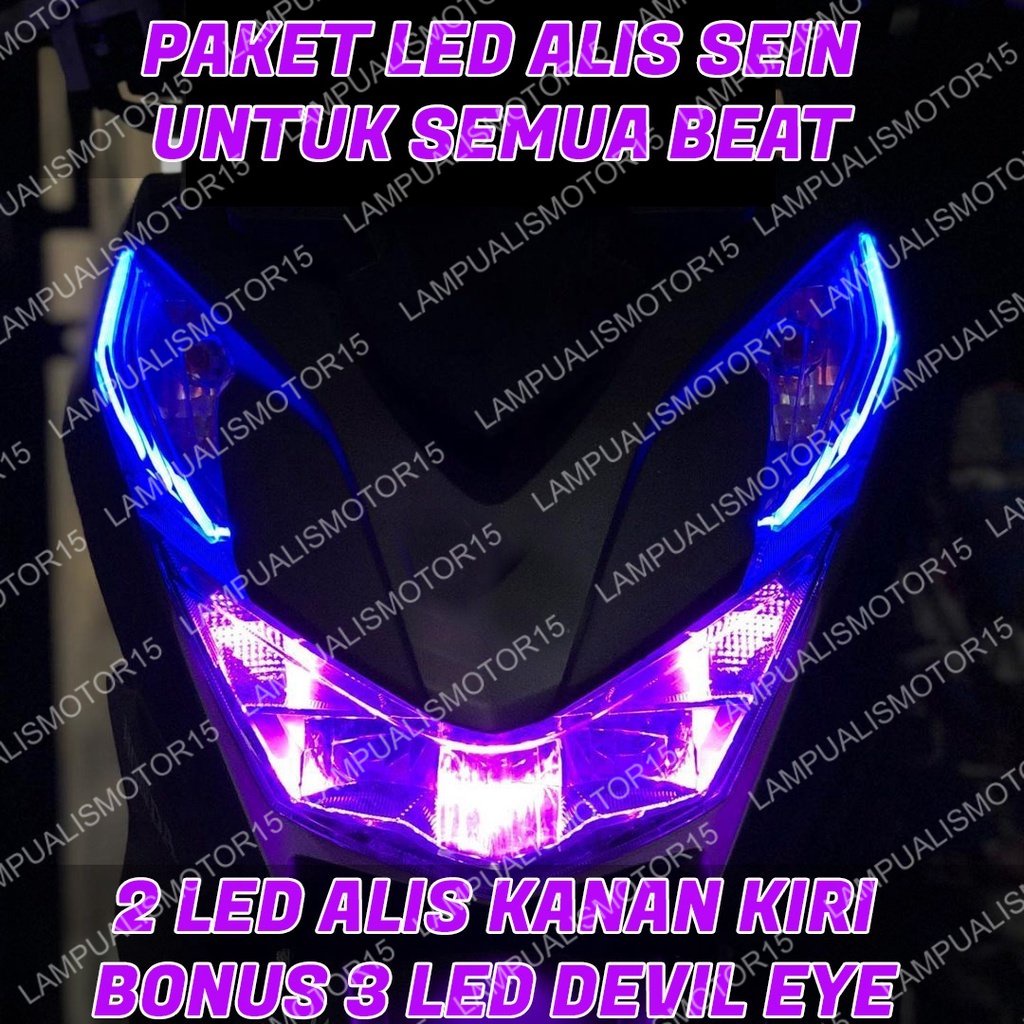Jual Paket Lampu Alis beat Bonus Devil Eyes Siap Pakai LAMPU ALIS DRL ...