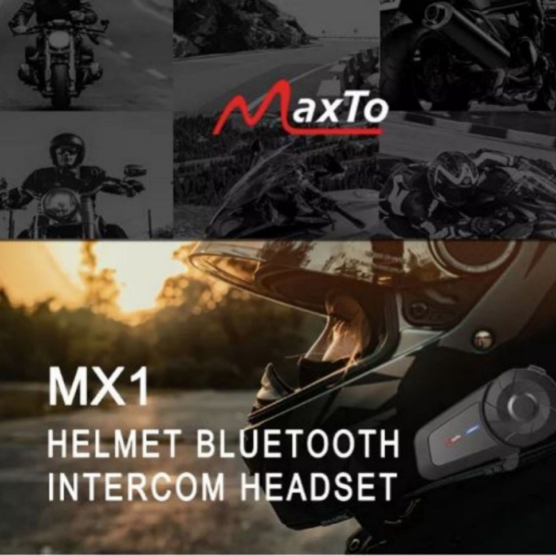 Jual Bluetooth Intercom Helm Murah Intercom Maxto MX1 Rainproof Headset ...