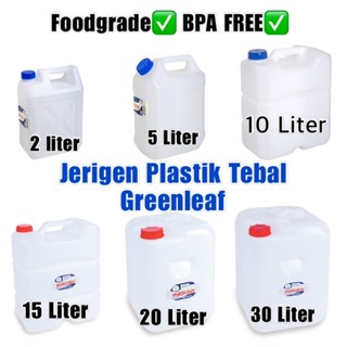 Jual Jerigen Plastik Putih Baru Liter Foodgrade Greenleaf Asli Tebal