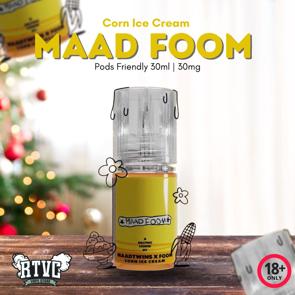 Jual MAAD FOOM Corn Ice Cream 30ml 30mg by MaadTwins Liquid Saltnic Shopee Indonesia
