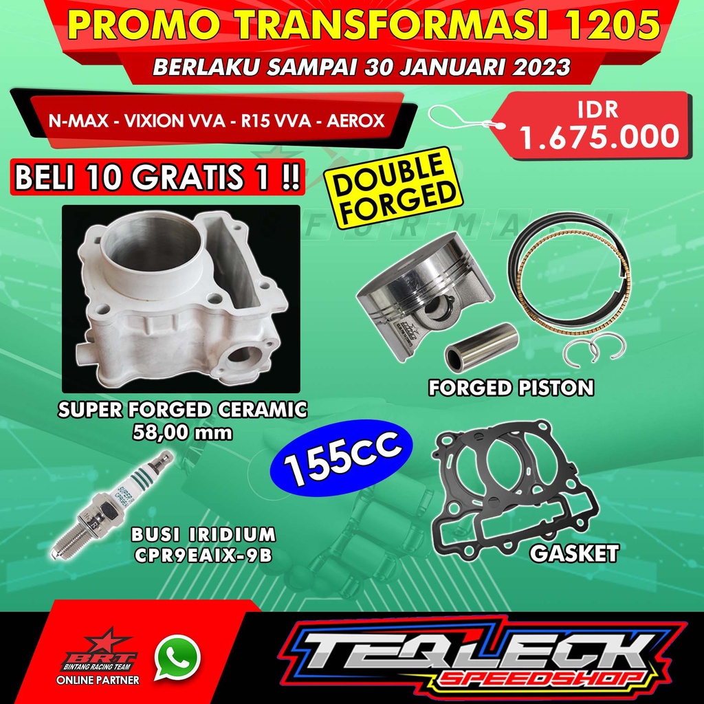 Jual Promo 1205 Paket Bore Up BRT Lexi 125 Nmax Vixion VVA R15 VVA