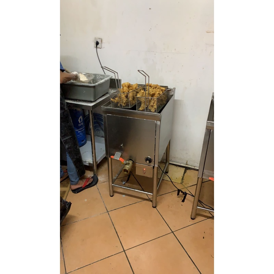 Jual Deep Fryer GAS 30 Liter STAINLESS STEEL MURAH Fried Chicken