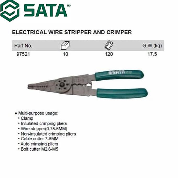 Jual TANG KUPAS KABEL 97521 ELECTRICAL WIRE STRIPPER AND CRIMPER SATA ...