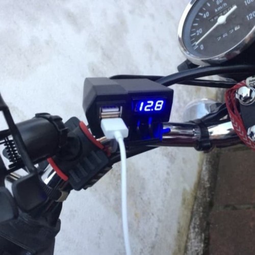 Jual motorcycle digital volmeter charger motor cas USB 3.1A casan hp ...