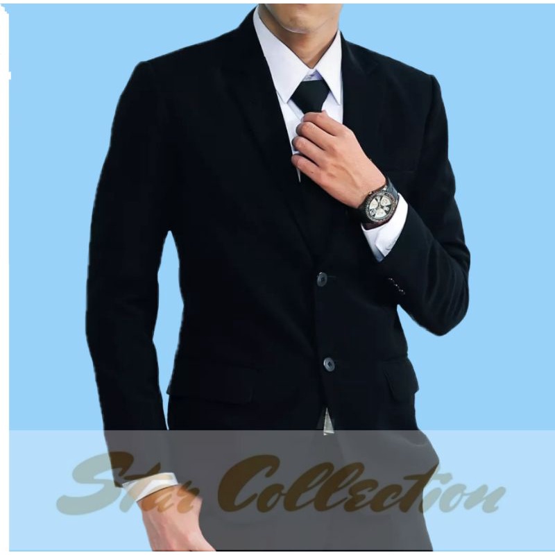 Jual Jas blazer pria jas Hitam jas murah jas korea jas formal jas ...