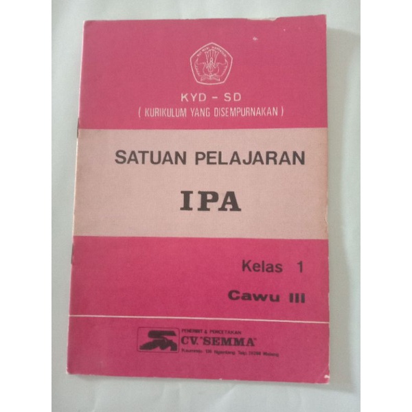 Jual Satuan Pelajaran Ipa Buku Pelajaran Jadul Buku Bekas