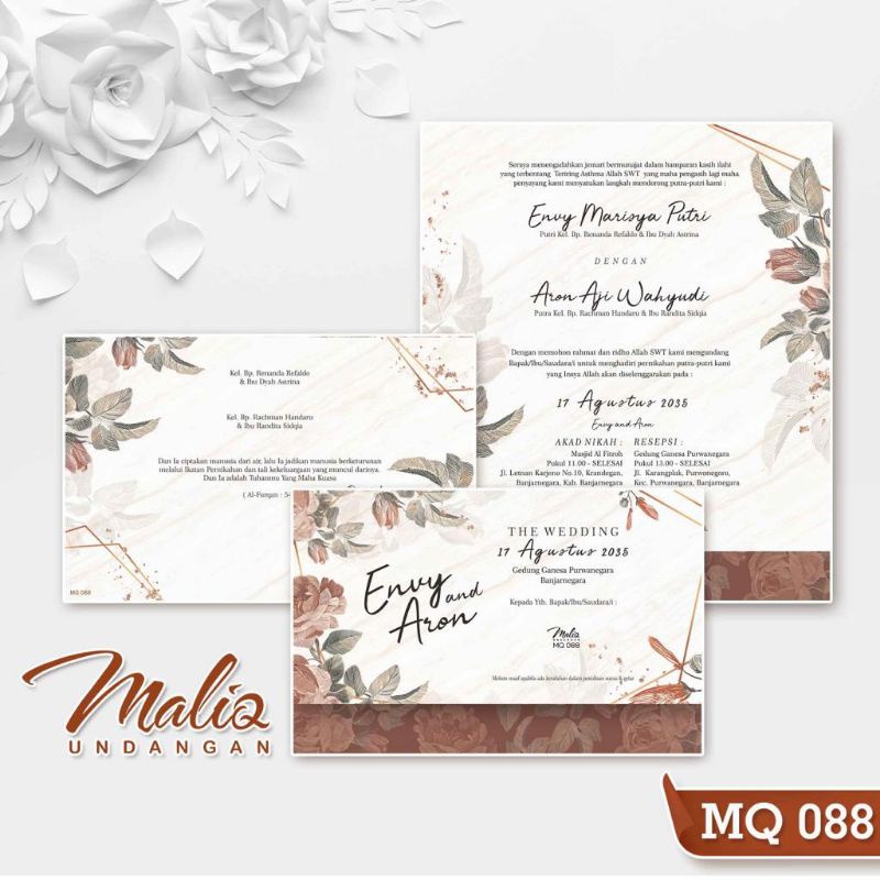 Jual cetak undangan blangko Maliq 088 / mokeup blangko maliq/katalog