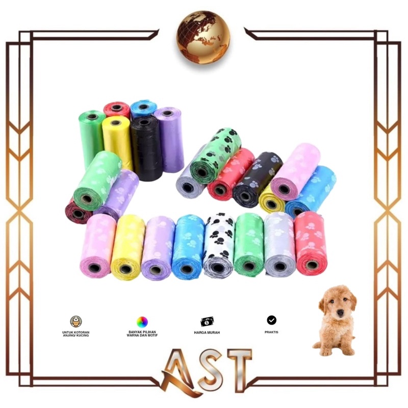 Jual Poop bag Kantong plastik Anjing / kucing tempat kotoran organik ...