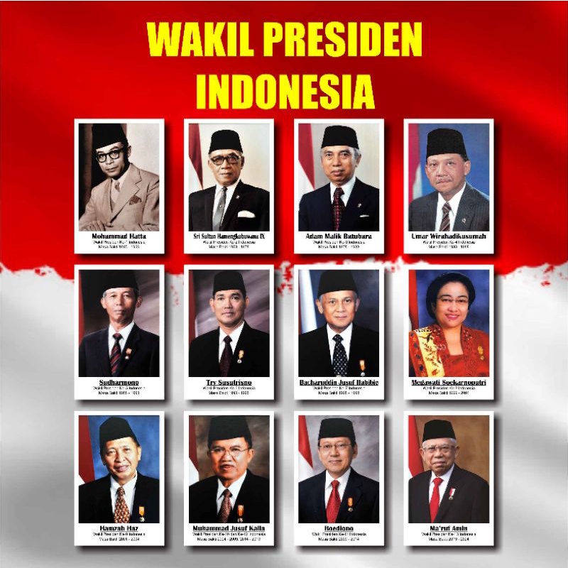 Jual Poster Wakil Presiden Indonesia 20x30 Cm ( Isi 12 Lembar ...