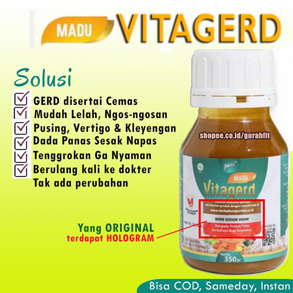 Jual Madu VITAGERD Obat GERD Dan Asam Lambung Original Asli Ori Herbal Shopee Indonesia