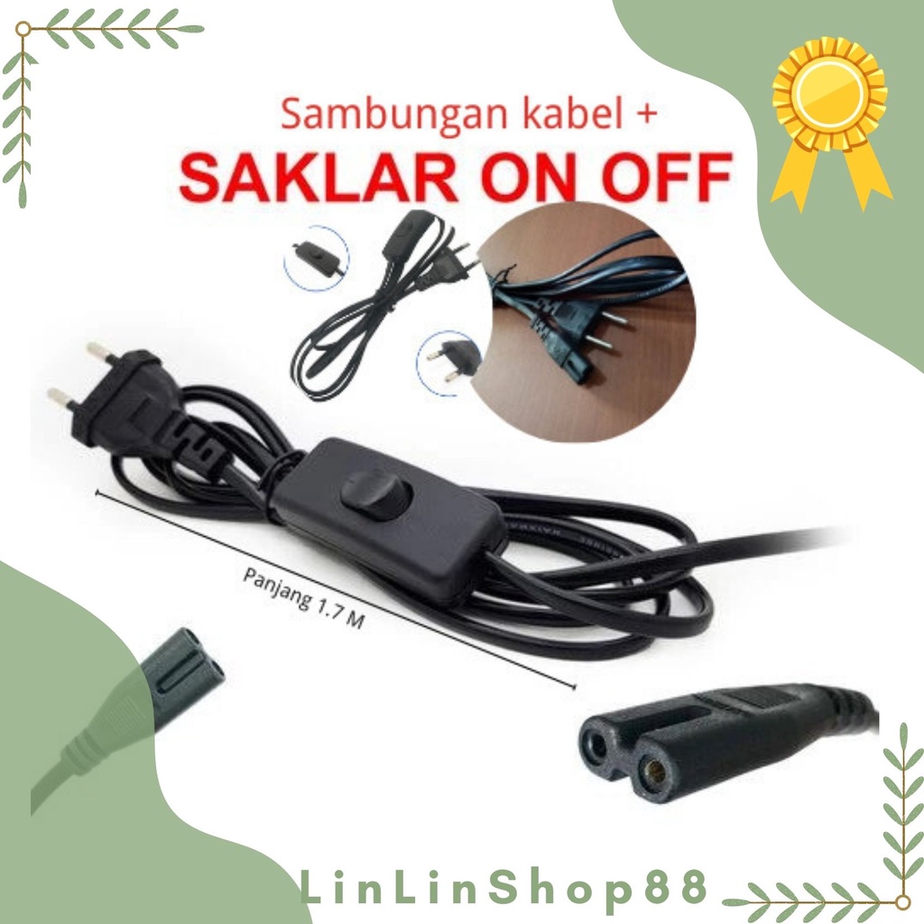 Jual Kabel sambungan Lampu TL Saklar ON OFF panjang 1.7 meter/Kabel ...