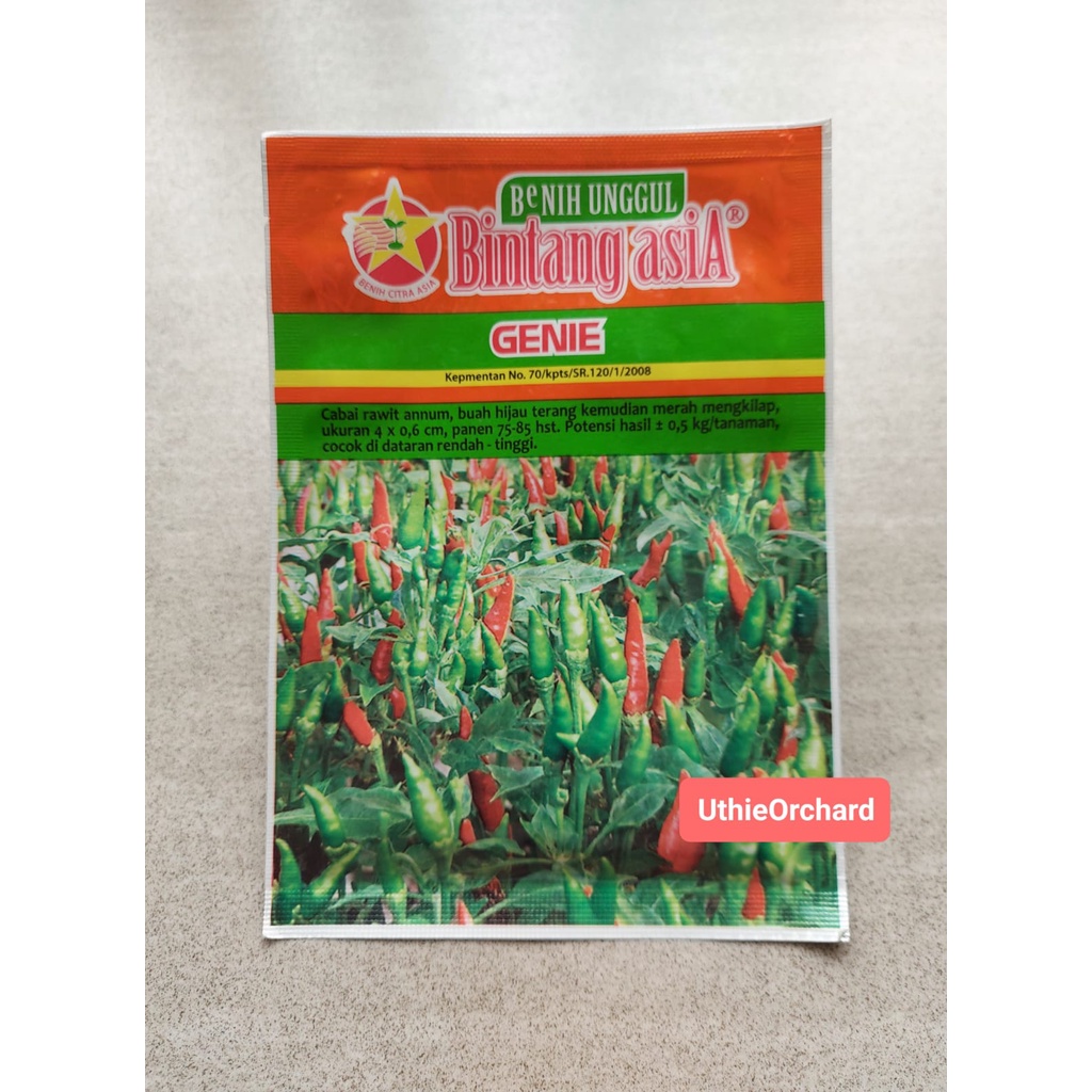 Jual Benih Bintang Asia Cabe Rawit Genie Kemasan 10 Gr Shopee Indonesia