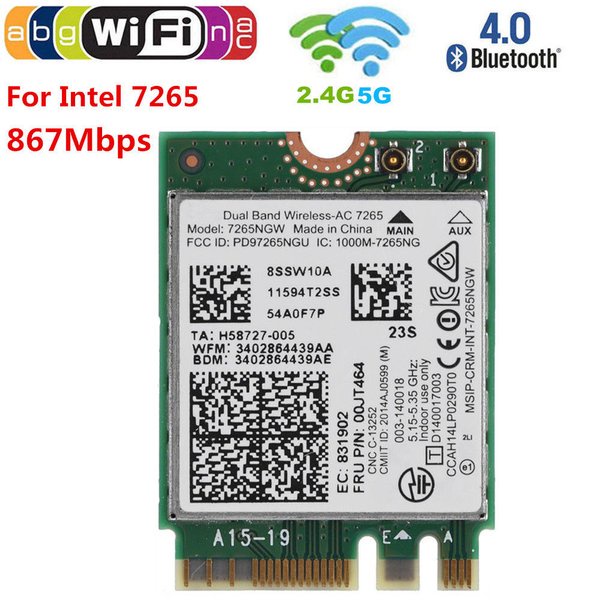 Intel Dual Band Wirelessac 7265 Spesifikasi Produk – JSDG