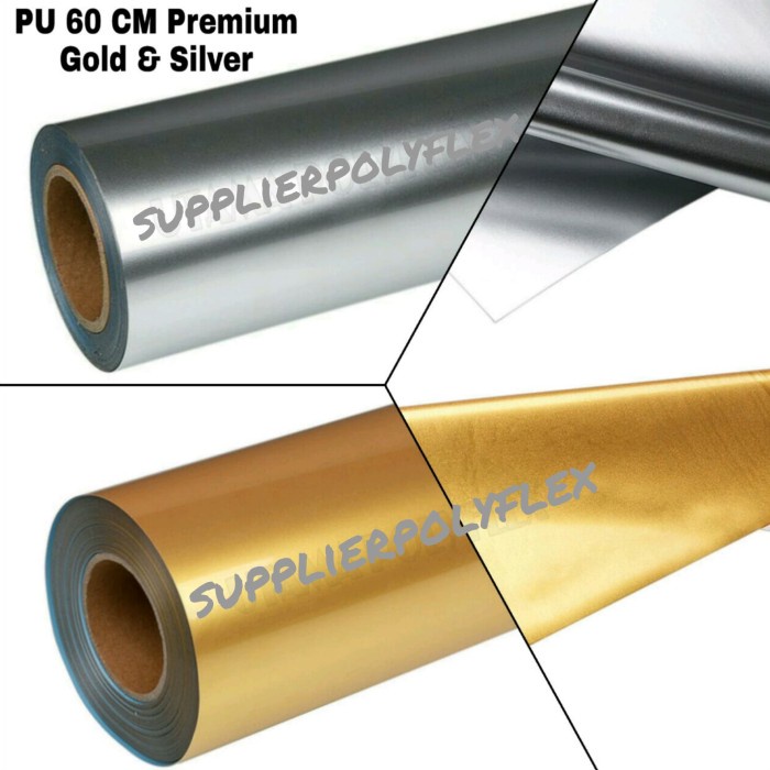 Jual Gilaa!!! Polyflex Pu 60 Cm Premium Gold Dan Silver Glossy Meteran ...