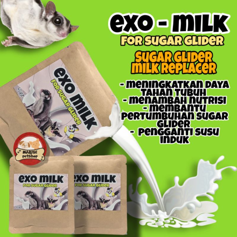 Jual Susu sugar glider exo milk 40 gram kaya kalsium dan vitamin ...