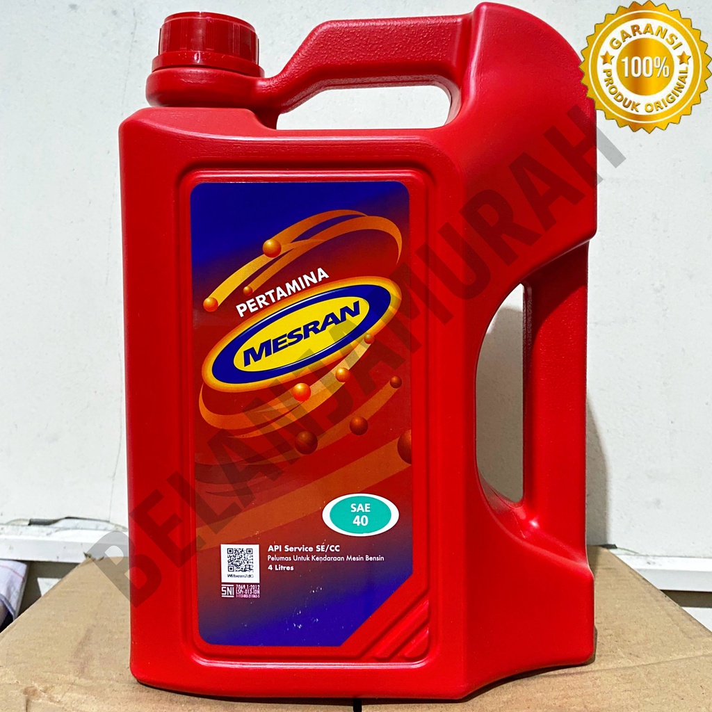 Jual Oli Pertamina Mesran SAE 40 Galon / 4 Liter 100% ASLI | Shopee ...