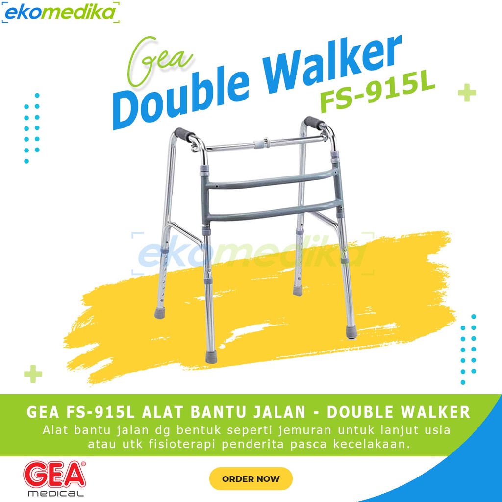 Jual Walker Double GEA FS915L Alat Bantu Jalan (Tanpa Roda) / Double