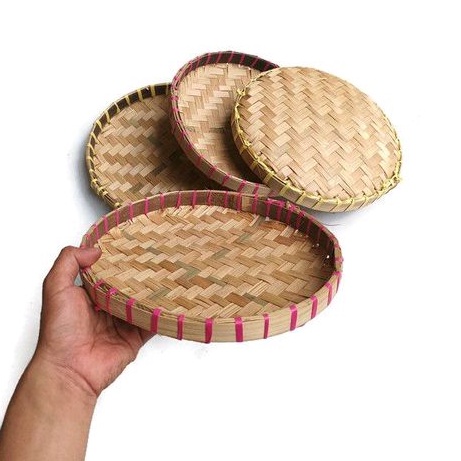 Jual Piring anyaman bambu / tampah nampan kecil / eblek kecil | Shopee ...