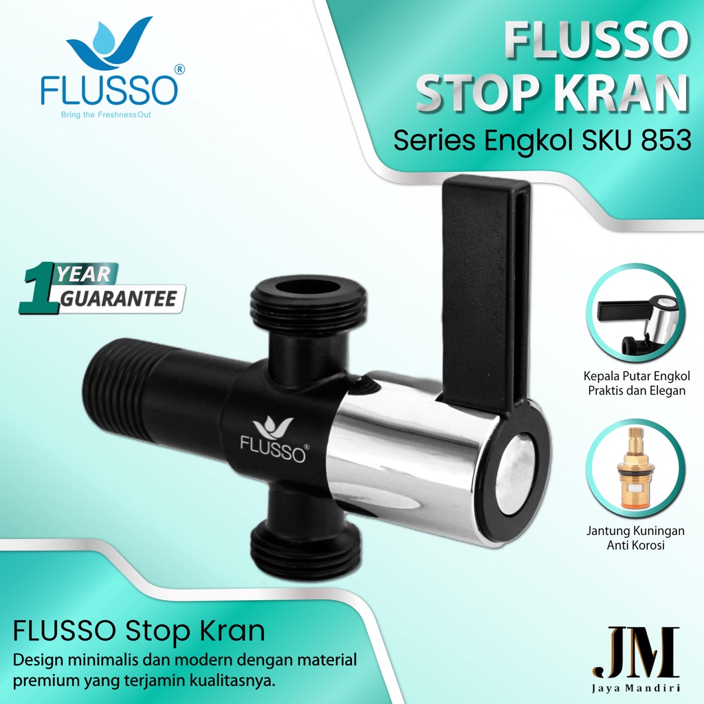 Jual Flusso Stop Kran Double Stop Keran Double Shower Closet Cabang Kran Wastafel Bawah