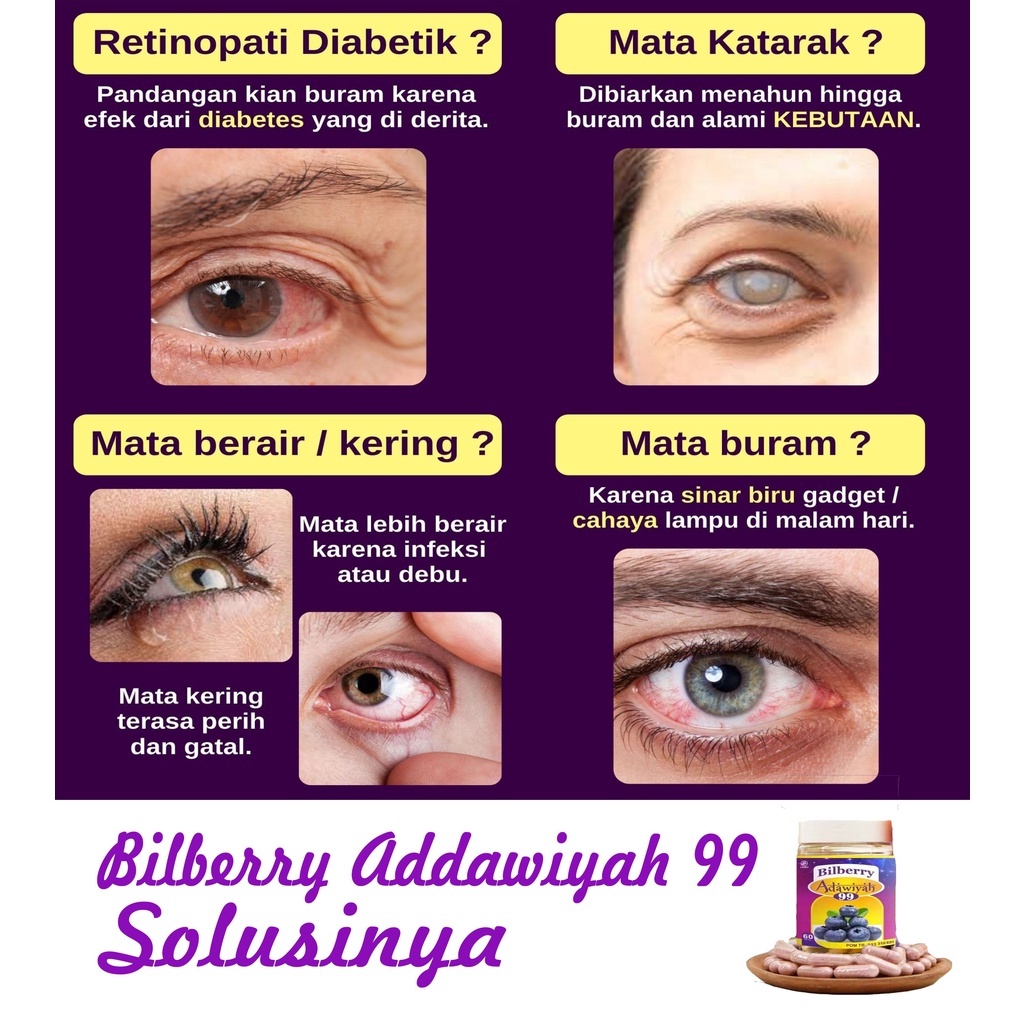Jual Obat mata ekstrak kapsul bilberry adawiyah 99 untuk penyembuhan